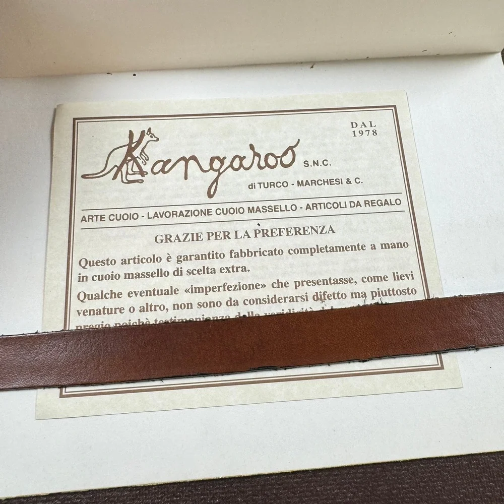Vintage Telephone Address Book Kangaroo Italian Leather Handmade Bologna Retro